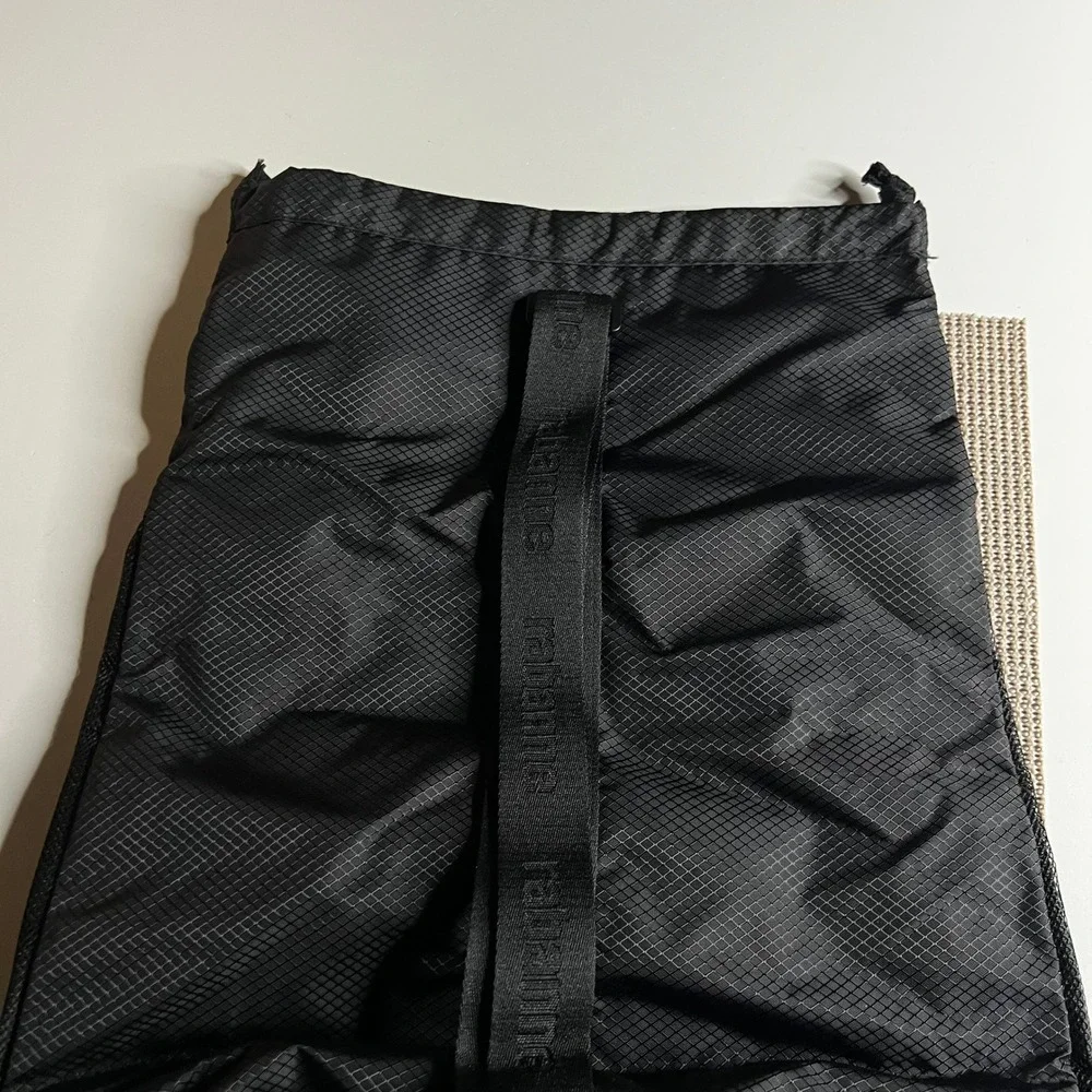 Paco Rabanne Invictus Black Ripstop Drawstring Backpack Gym Bag Rabanne Logo